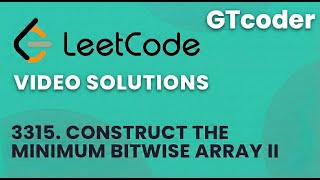 Leetcode Daily 21-01-2026 | Problem No. 3315 Construct the Minimum Bitwise Array II