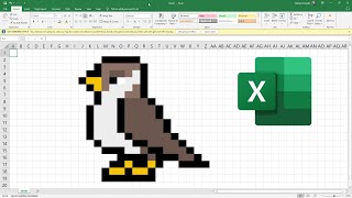 How To Draw A Pixel Art Bird In Ms Excel Ms Excel Drawing Pixel Art