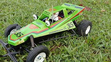 Rear Suspension one shock mod to reduce bounce on Tamiya Grasshopper. 3s Drone lipo. Monoshock.