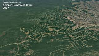 Google Earth Amazon rainforest time-lapse 1984-2020