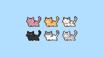 How to draw Cute Cat in Pixel Art | Photoshop