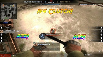 CS:GO 1v4 Clutch Ace on Dust II