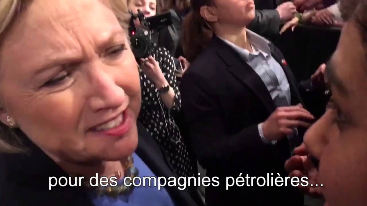 La colère d'Hillary Clinton face à une militante de Greenpeace