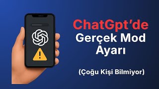 Chatgpt Ayarları Nasıl Değiştirilir? Gerçek Cevap Modu Böyle Açılıyor