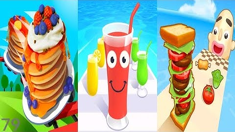 Pancake Run vs Juice Run vs Sandwich Runner - Triple Gameplay 79 (Android/iOS).