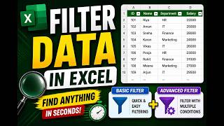 Filter Data in Excel 🔍 | Basic + Advanced Filter Explained (Easy Tutorial)