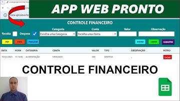 Planilhas Google | Página (App) Web de Controle Financeiro | Google Apps Script | PRONTO E GRÁTIS