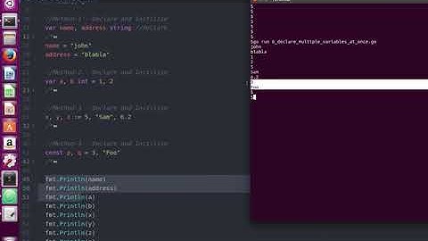 Go Golang Programming 6 - Declare and Initialise Multiple Variables at once