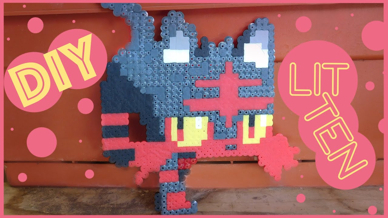 Litten from Pokemon TimeLapse Perler, Hama & Arktal Beads YouTube