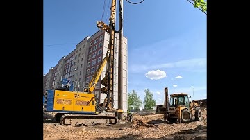 JCB 3CX backhoe loader. Operation of the BAUER BG33 drill rig#jcb3cx #jcb #трактор