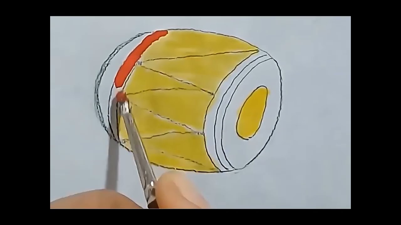 dholak drawing| how to draw dholak simple way of drawing for beginners