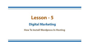 How To Install Wordpress In Hosting Telugu | Digital Marketing Telugu