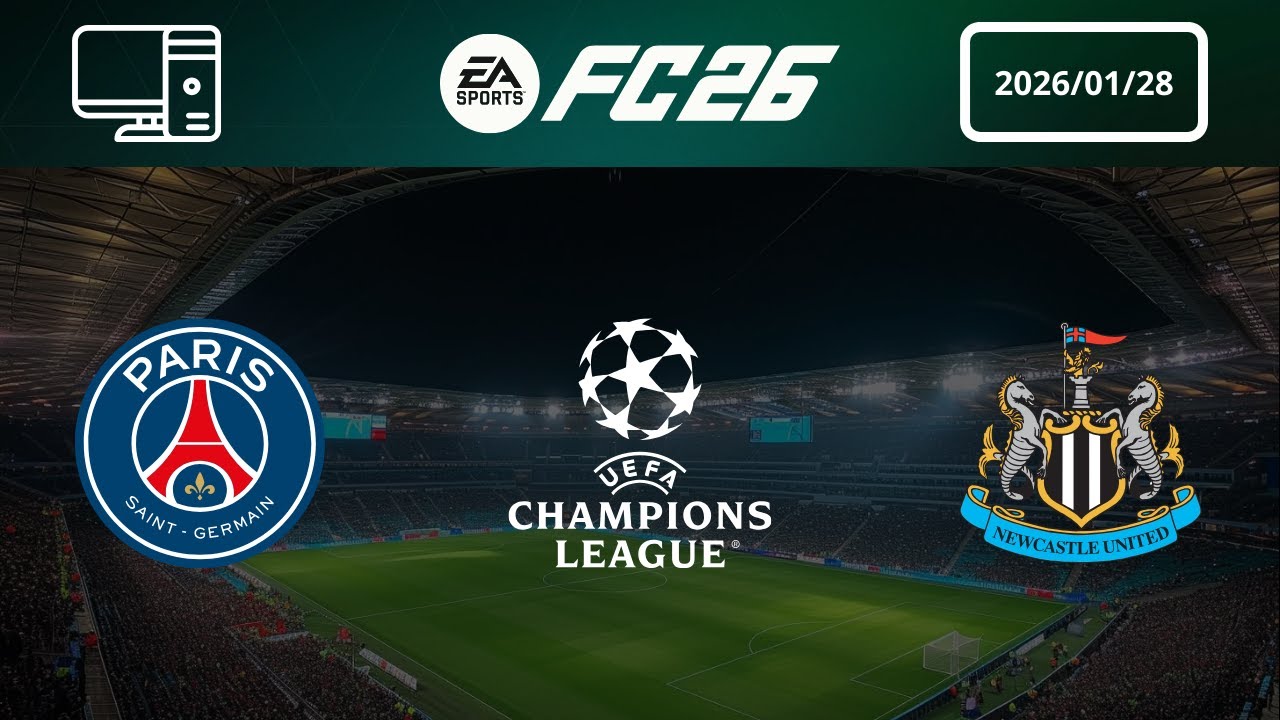 [4K] Paris Saint-Germain vs Newcastle United - Prediction - 25-26 UEFA Champions League - EA FC 26