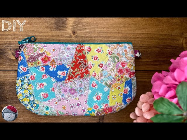 2WAY pouch made of small cloth edges - YouTube