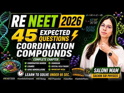 ReNEET 2026 Coordination Compounds | 45 Expected Questions 🔥 Most Important MCQs by Saloni Mam