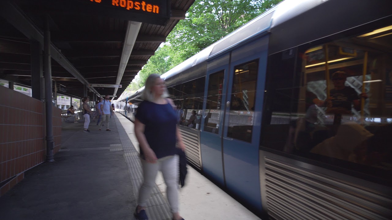 Sweden, Stockholm, subway ride from Axelsberg to Örnsberg