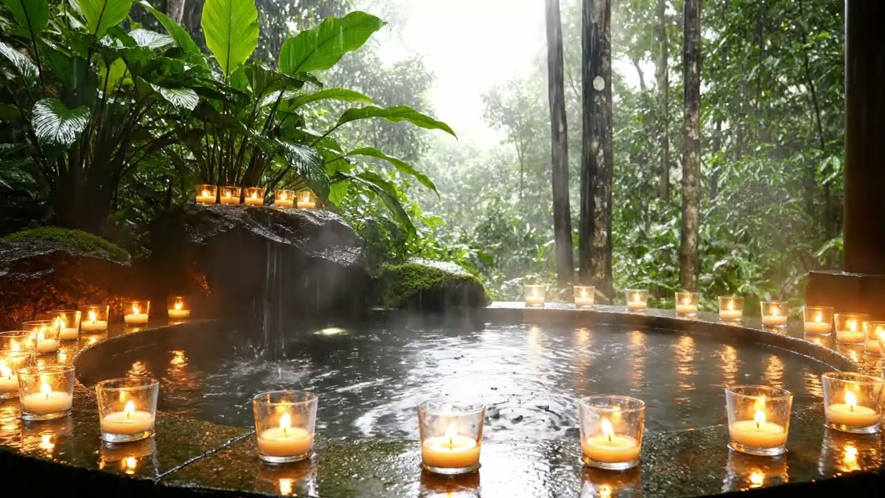 Jungle Spa Rain Ambience Deep Relaxation, Stress Relief & Sleep Sounds (4 Hours)