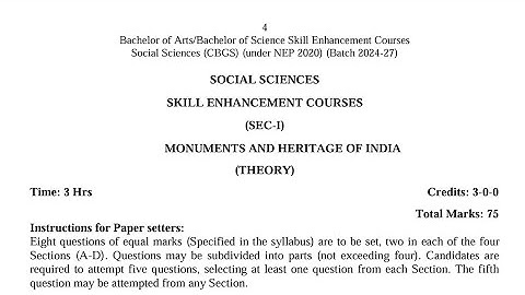 BA / BSc 2nd Semester Social Sciences Skill Enhancement Course Syllabus 2025 GNDU University