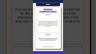 Reading Comprehension Quiz | Based on the passage, what did ava move to the book fair?