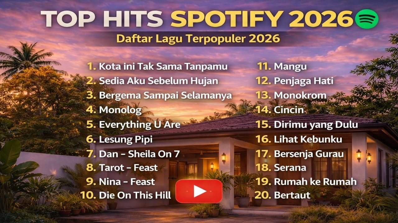 Top Hits sportify 2026 || 20 lagu Indonesia paling populer di tiktok dan sportify|| sportify 2026