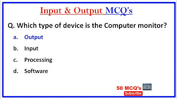 Top 50 Hardware & Input-Output Devices Mcq | Computer MCQ
