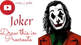 How to draw joker on ipad Pro 2021 and procreate | Basic easy Step by Step for beginners #shorts