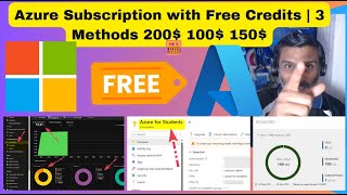 Azure LAB Setup with Free Credits 3 Methods to get 200$ 100$ 150$ | Azure for Students