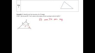 Identify and Use the Incenter of a Triangle