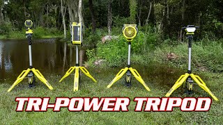18V, 40V & 120V – Testbericht zur RYOBI PCL691 Tri-Power Stativ-LED-Leuchte