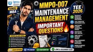 MMPO-007 : Maintenance Management | IGNOU Solved Paper / Quick Revision | Exam Booster 202