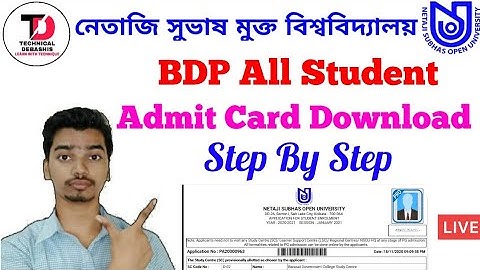 NSOU BDP Admit Card Download Full Process Step By Step