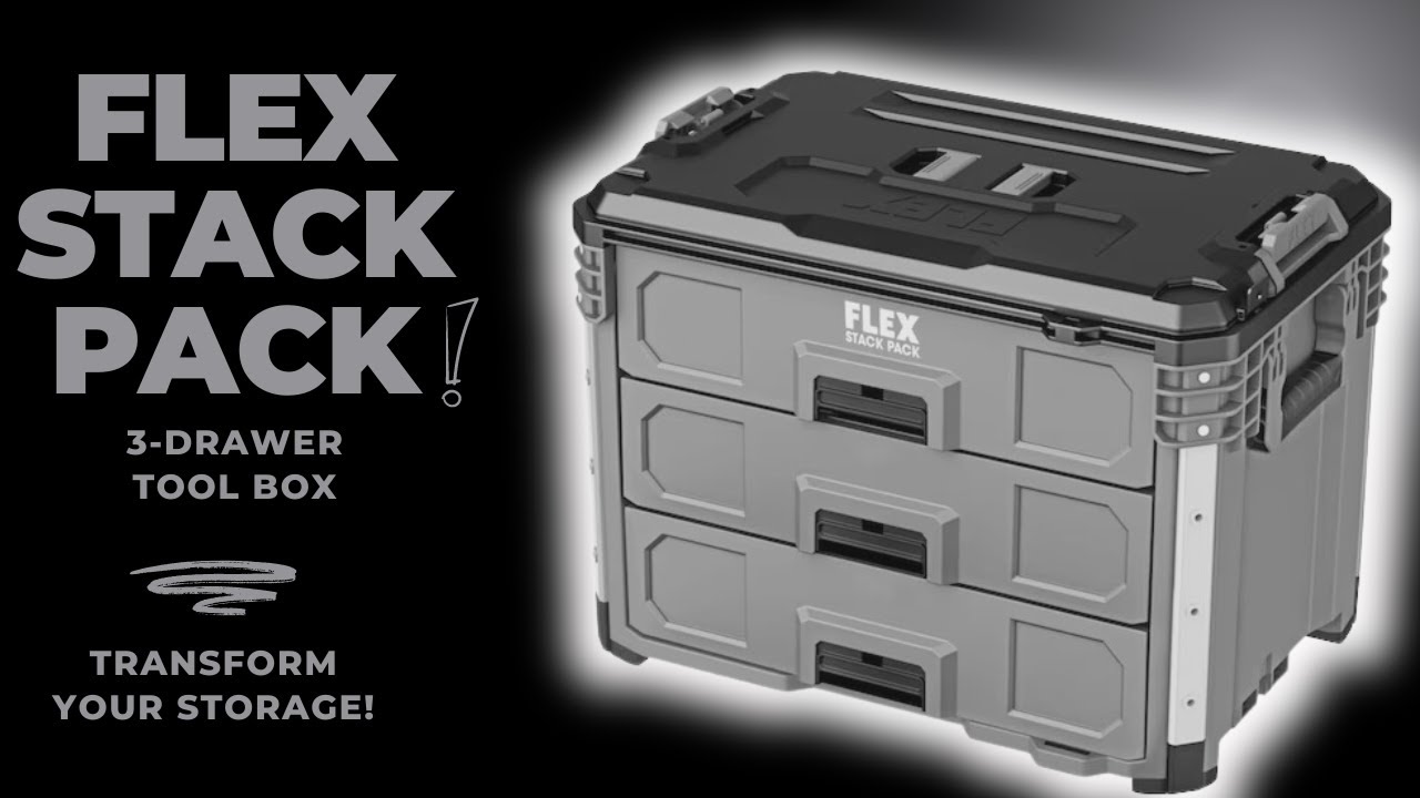 Flex Stack Pack 3 drawer tool box - YouTube
