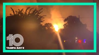 Gas Line rupture sparks massive fire in Sanford, Florida