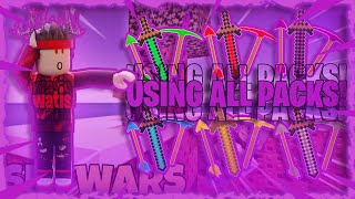 USING ALL PACKS! - Roblox Skywars