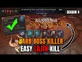 Easy boss killer ubers  lilith  bash barb build season 4 diablo 4