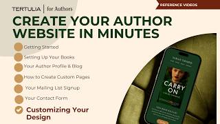 Customizing Your Design on Your Tertulia Author Website