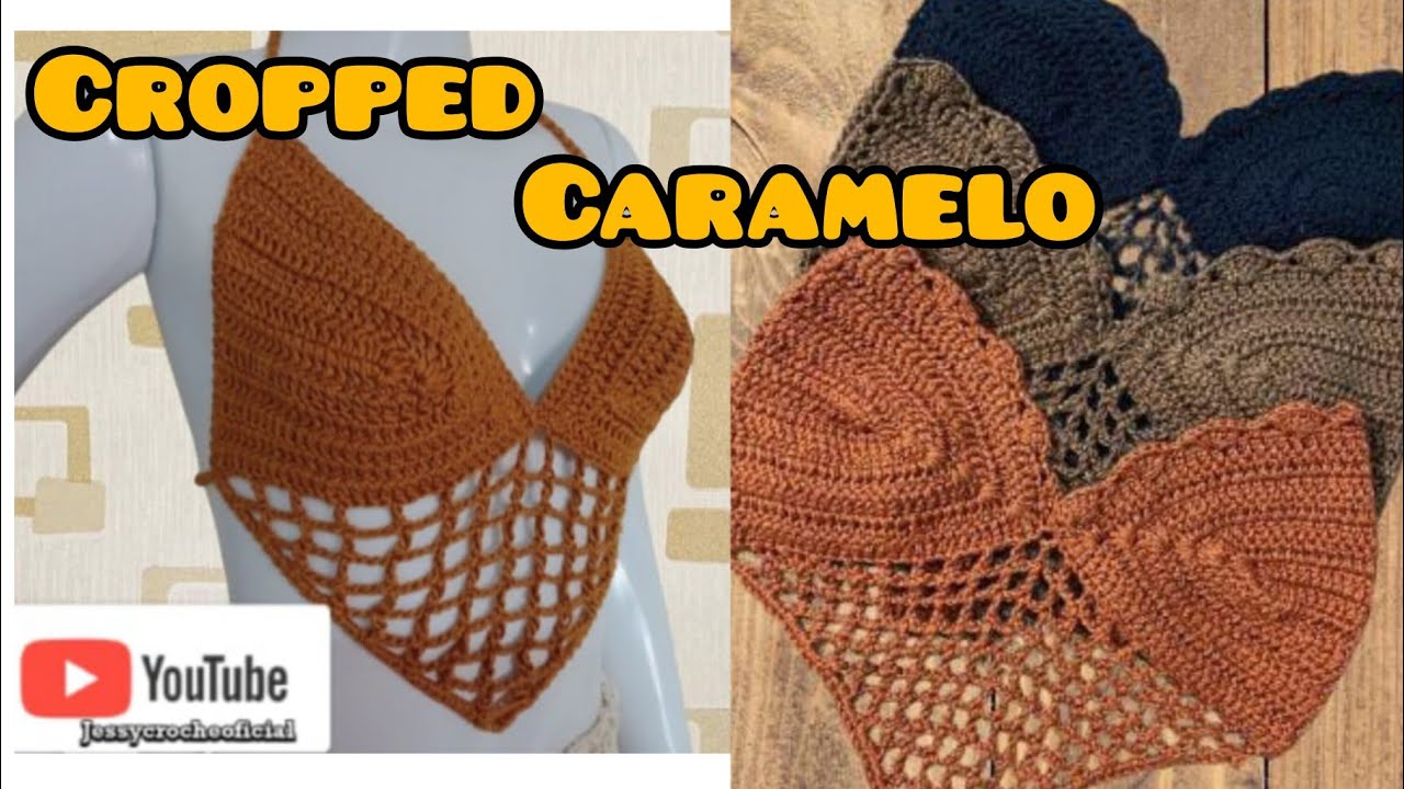 Cropped Econômico de Crochê Caramelo(Coleção Vende vende)lucre muito