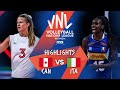Canada vs. Italy - FIVB Volleyball Nations League - Women - Match Highlights, 18/06/2021