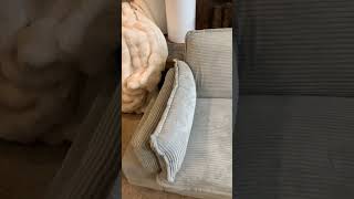 Ayge Corduroy Couch With Ottoman And Adjustable Armrests