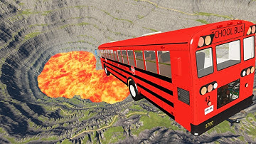 Leap Of Death Car Jumping Into Lava Pit - BeamNG.Drive