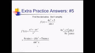 Derivatives of Trigonometric Functions: Problem Set #3