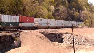 NS Double Stacks passing Duquesne Incline