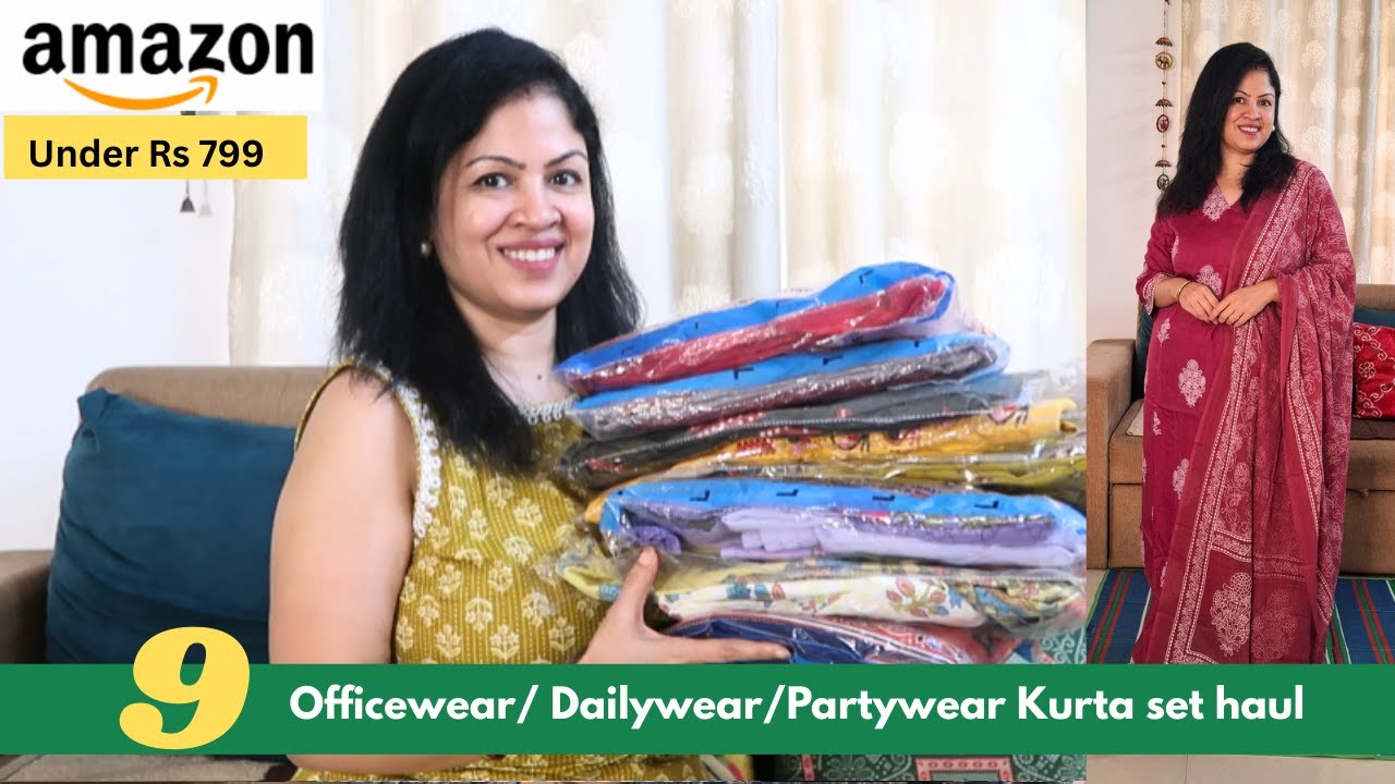 Amazon Kurta Sets Under ₹799 | Stylish Office Wear, Daily wear & Party  wear |Try-On Haul