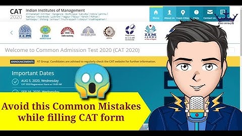 CAT 2020 Full form filling | Avoid this Important Common Mistakes while filling form | CAT Exam