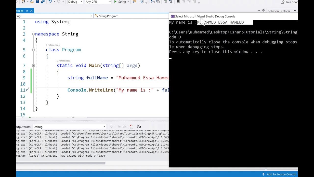 13 C# C Sharp Data types String - YouTube
