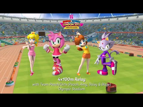Mario Sonic At The London 2012 Olympic Games 4x100m Relay Peach Amy Daisy Blaze