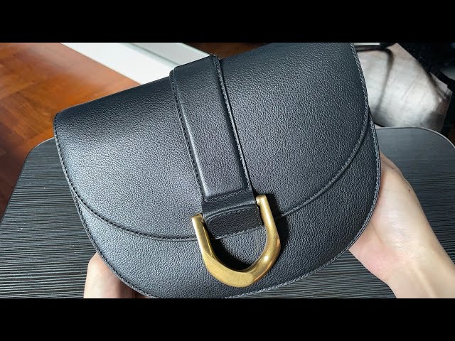 Charles & Keith Gabine Leather Saddle Bag in Black - Unboxing! 