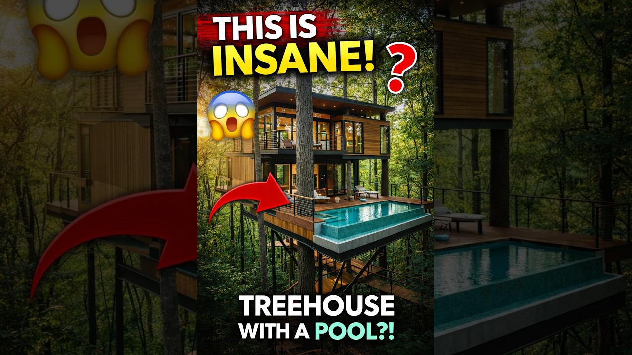 Treehouse Pool Table Inside Inside a Luxury Treehouse with an Infinity Pool in the Middle of the ...