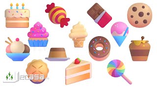 3D Emoji Meanings Part 21 - Desserts and Sweet Food | Fluent Emojis | Learning English screenshot 5