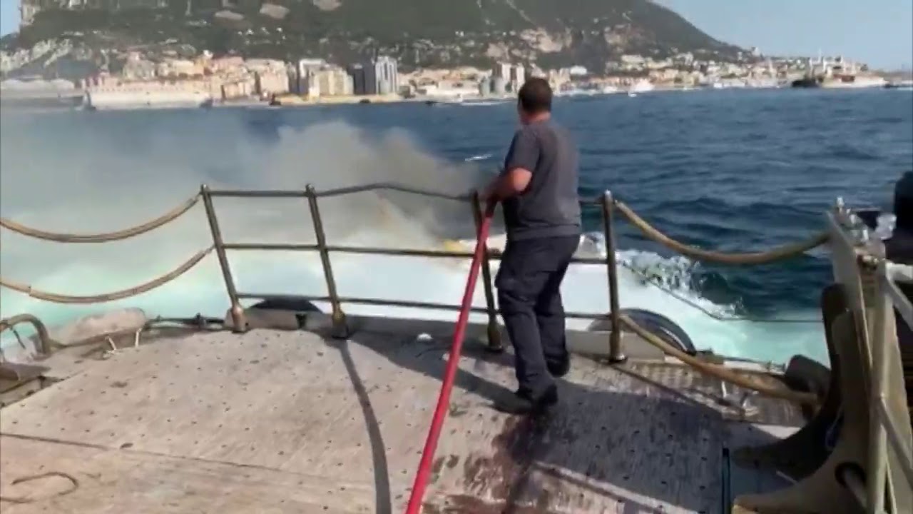 Dramatic fire at sea after local boat caught fire